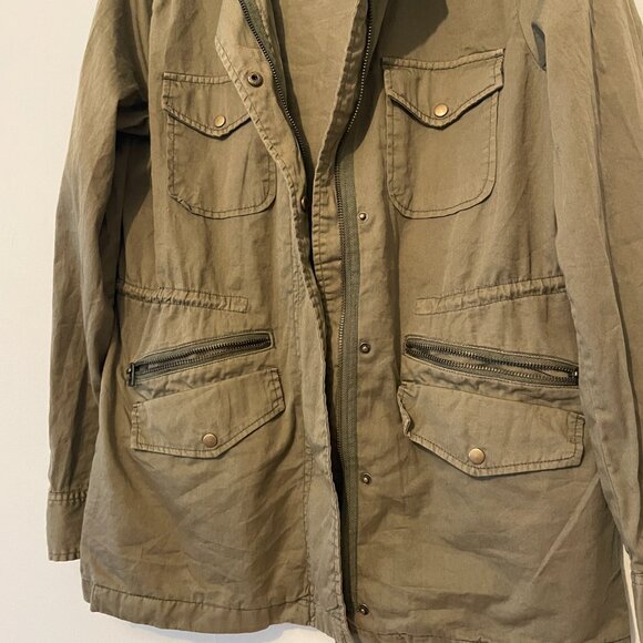 Lily Aldridge For Velvet by Graham & Spencer | Army Green  Field Jacket Sz Large - Picture 11 of 16